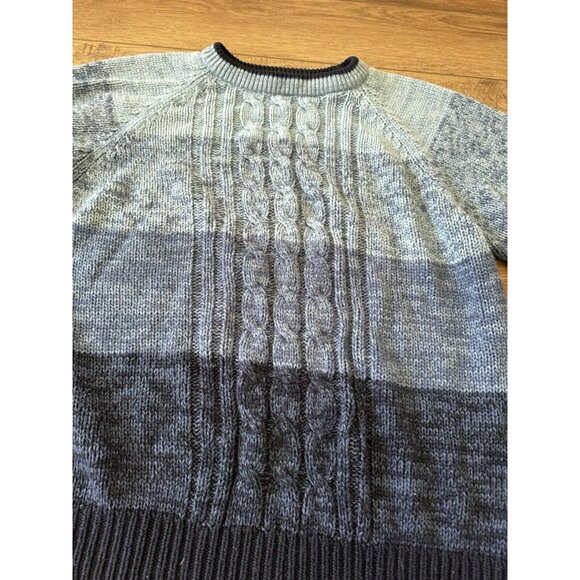 Vintage Graphix Blue Striped Knit Sweater 80s 90s - Picture 2 of 9